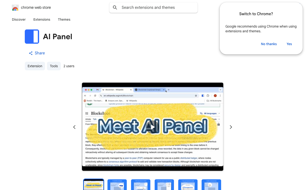 AI Panel - A browser extension for chatting with AI assistants without switching tabs browser-extension AI productivity