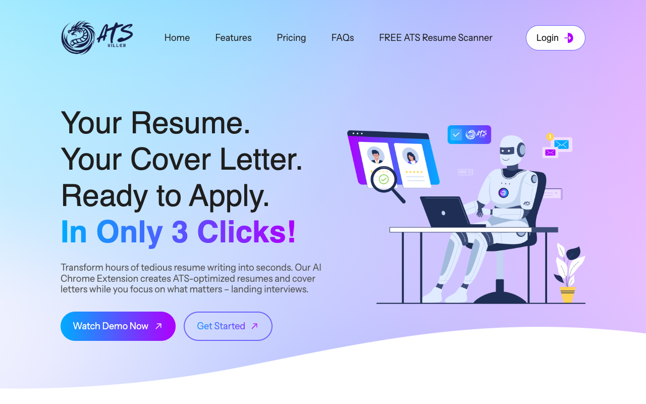 ATS Killer App - An AI Resume Generator that saves time applying for jobs AI resume-generator job-application