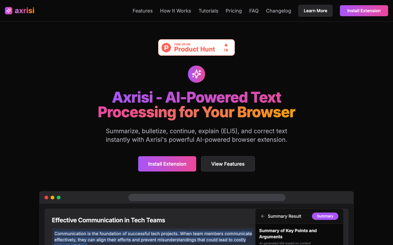Axrisi：AI浏览器插件革命，一键提升阅读效率与生产力！