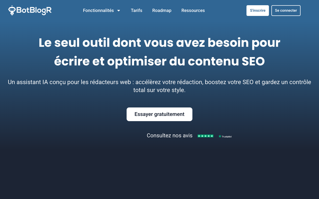 BotBlogR - An AI-powered SEO post editor for French content creators SEO AI content-creation