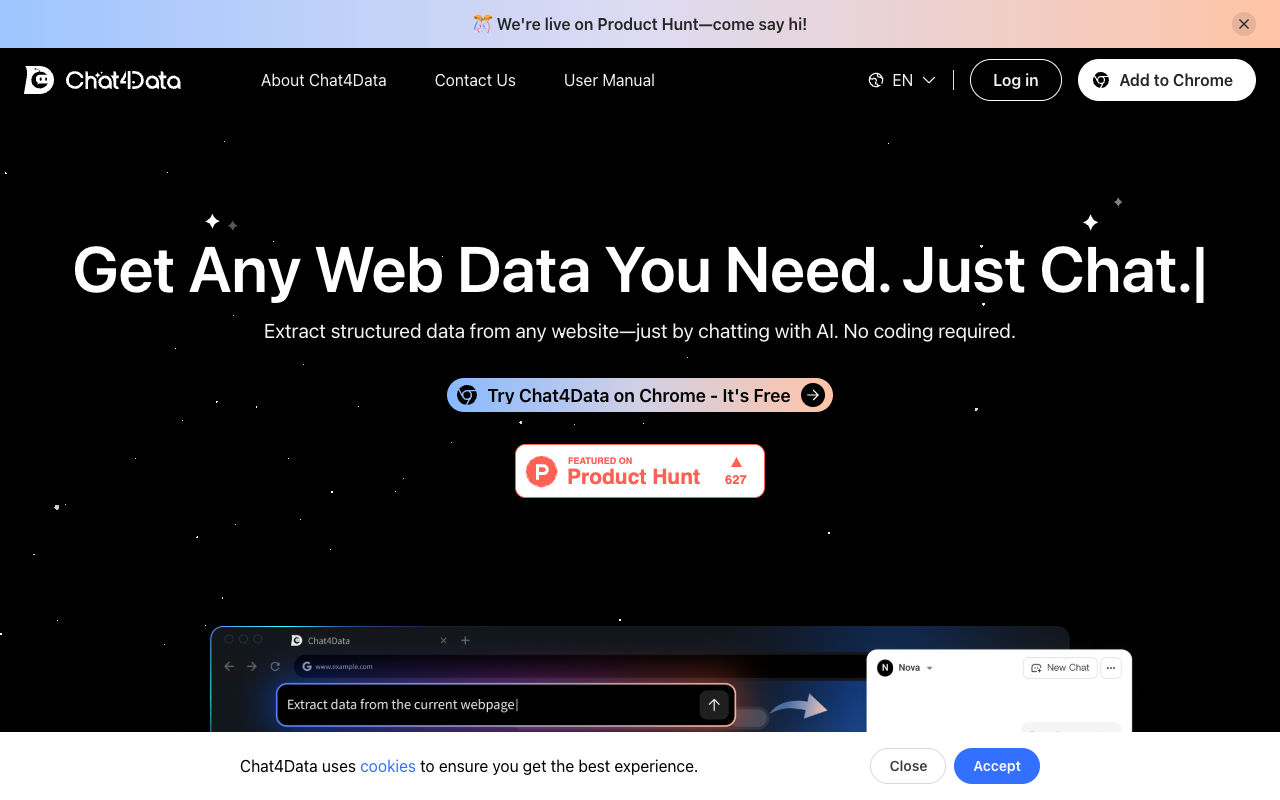 Chat4Data：AI对话式网页数据采集神器，效率提升10倍！