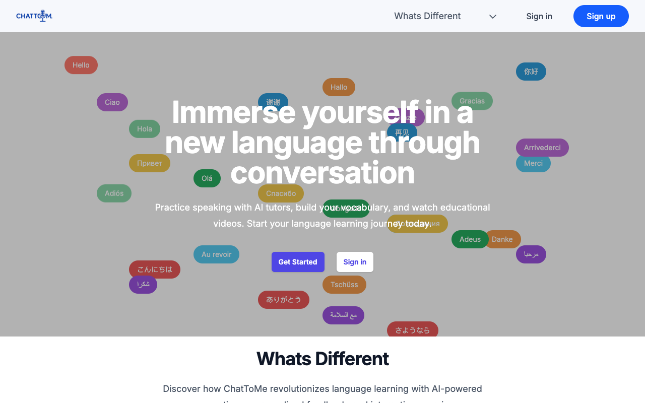 ChatToMe - Speak confidently and learn effortlessly with AI-powered language practice language-learning AI education