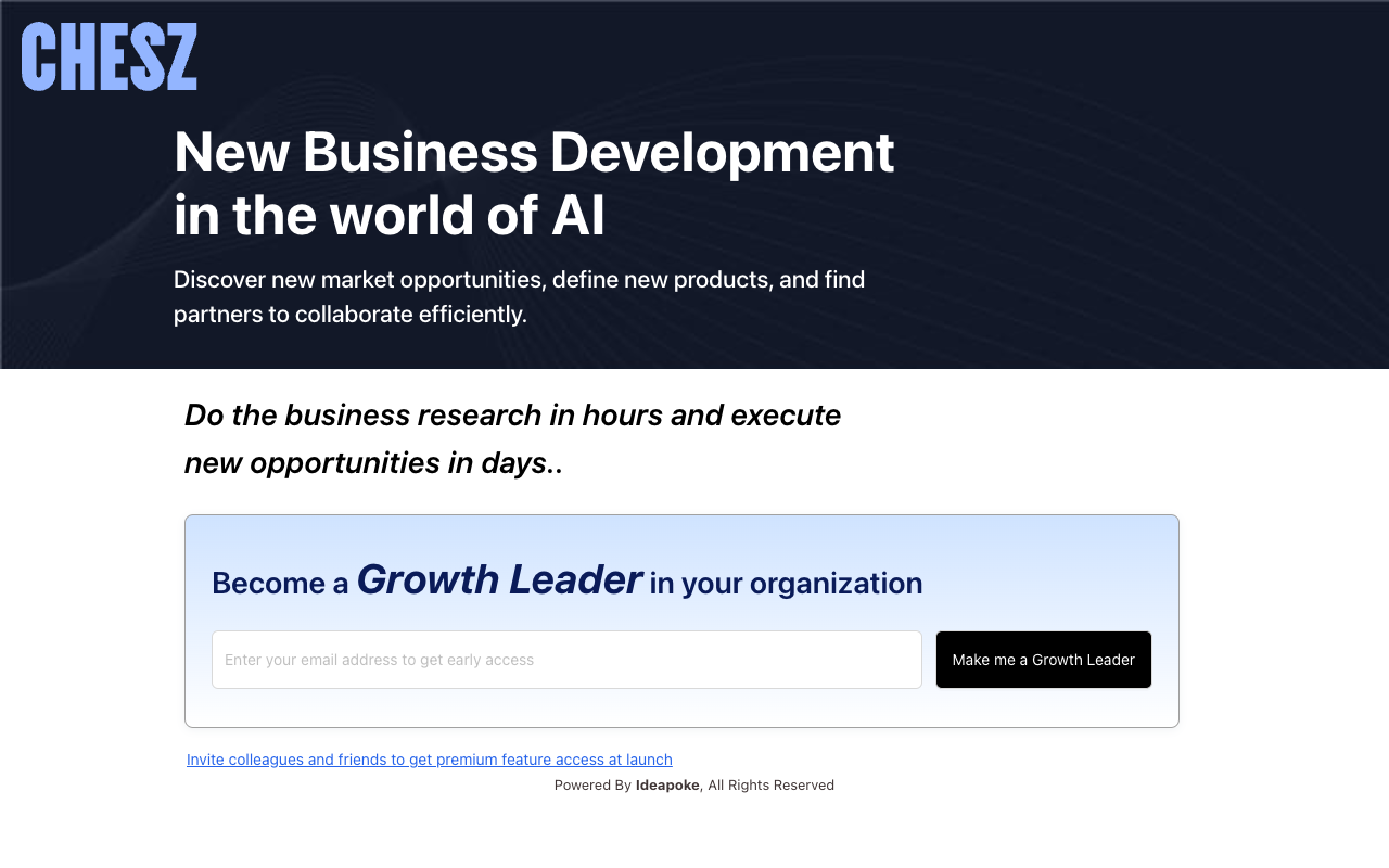 Chesz - Discover new business opportunities in the world of AI business-development AI collaboration