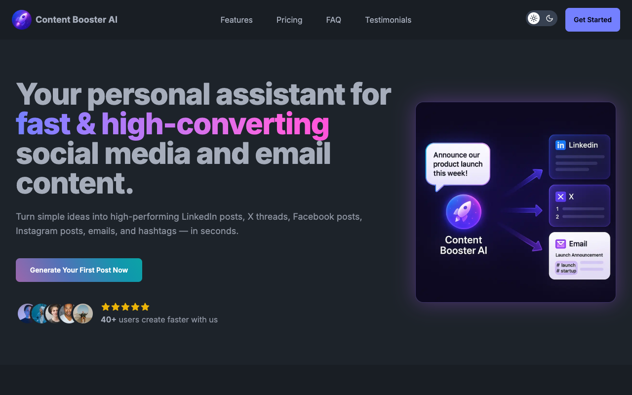 Content Booster AI - Instantly turn your ideas into high-converting content content-generation marketing AI