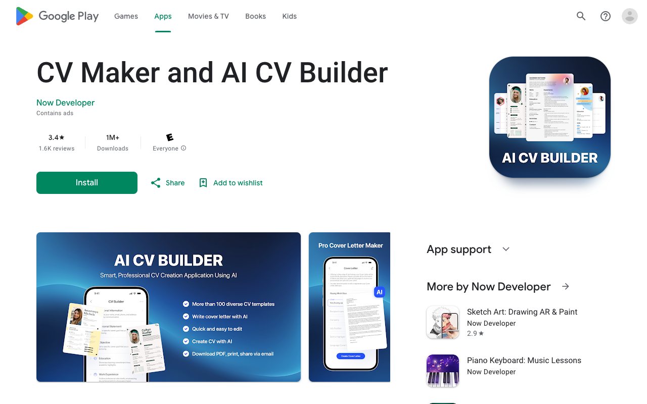 “CV Builder.AI：3分钟打造专业简历，轻松斩获心仪offer！”