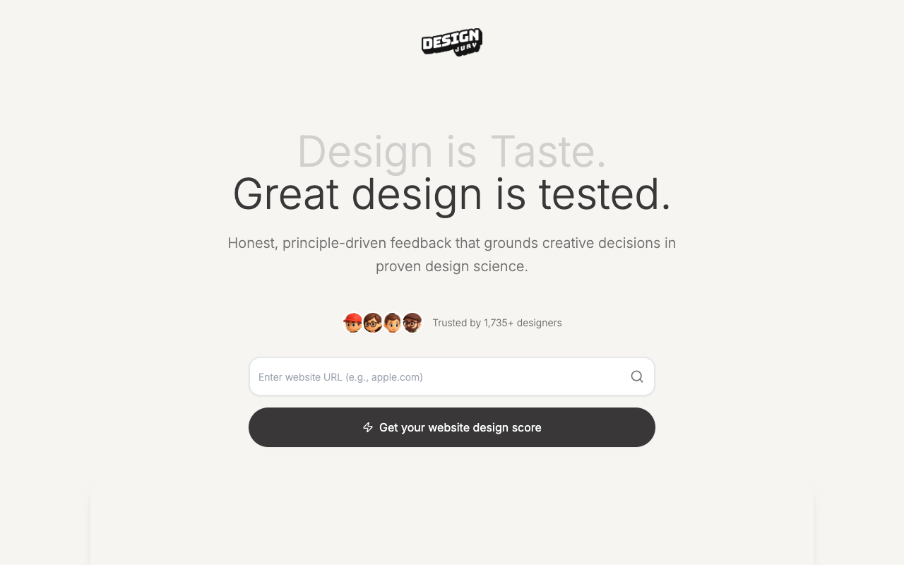 Design Jury - Get instant design scores and feedback for any website website-design AI UX