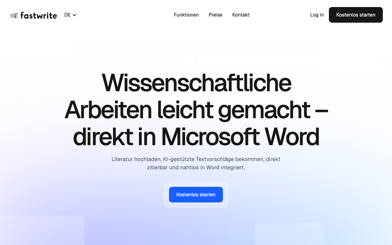 fastwrite.io - Write faster and more accurate with AI directly in MS Word academic-writing AI Microsoft-Word