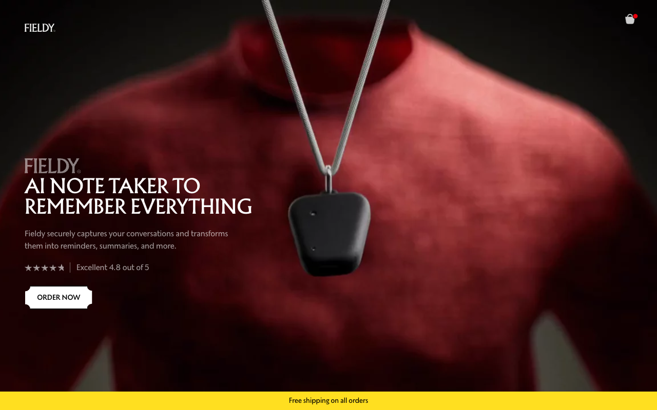 Fieldy - A Wearable AI Note Taker for Your In-Person Meetings AI note-taker productivity