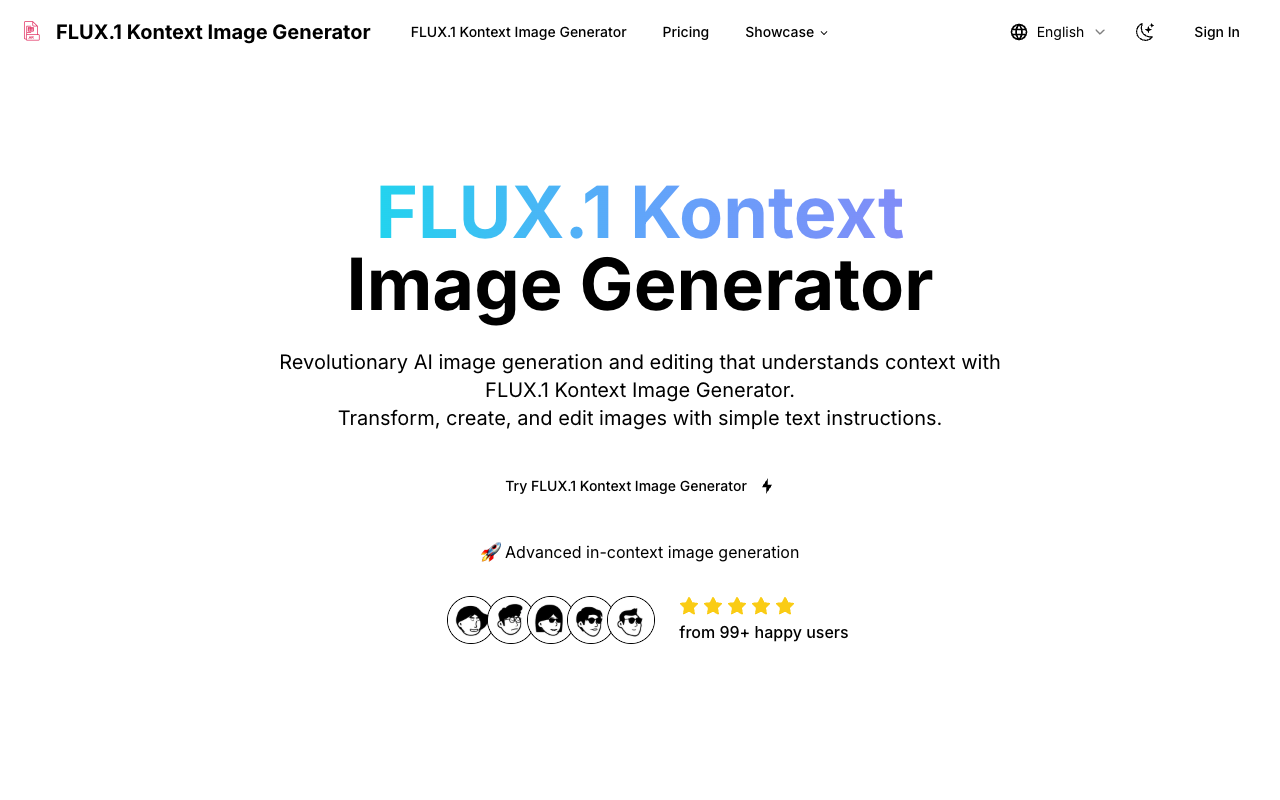 FLUX.1 Kontext Image Generator - An AI tool for creating and editing images with context understanding AI image-generation editing