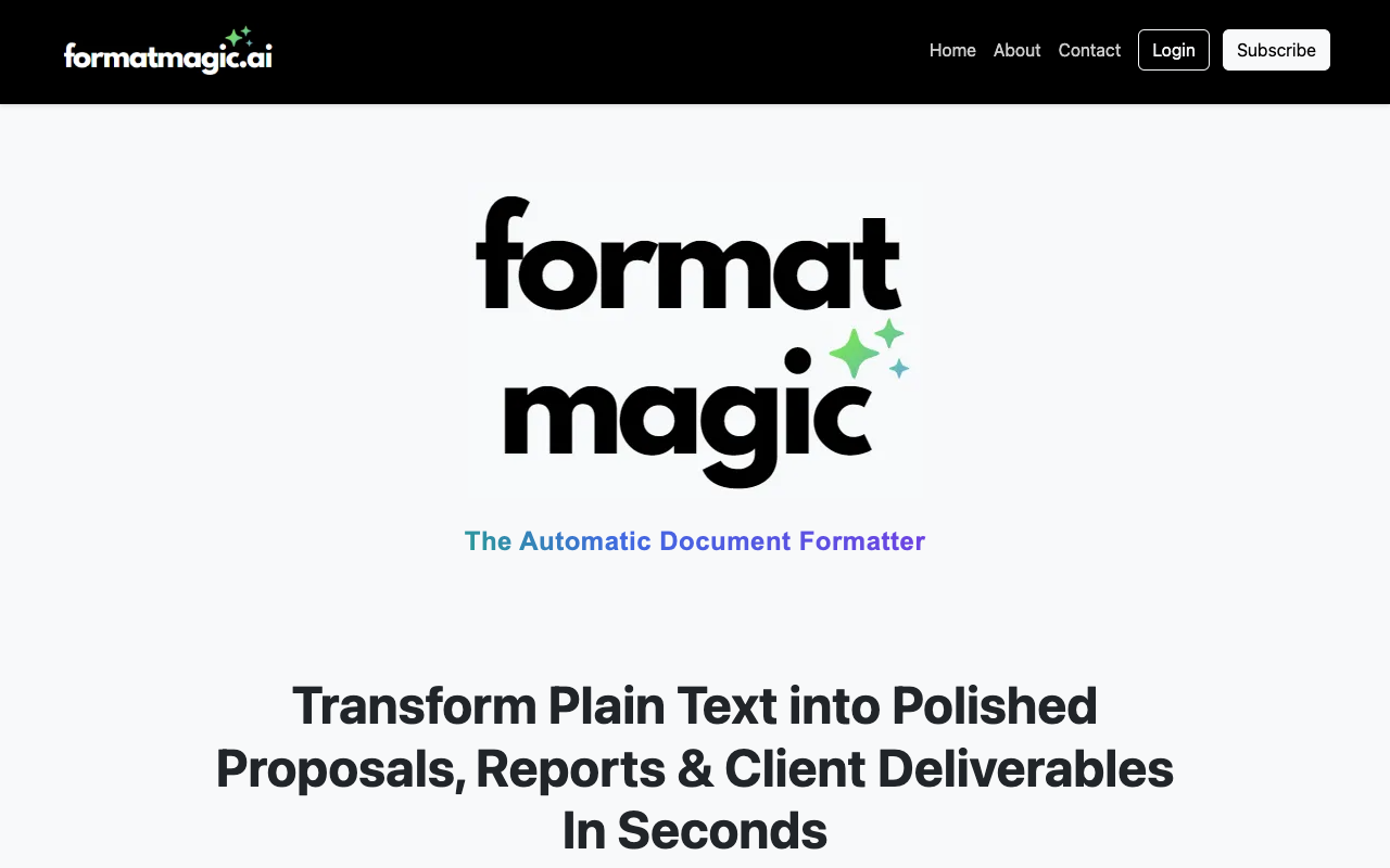 Format Magic：AI一键美化文档，3秒告别繁琐排版！