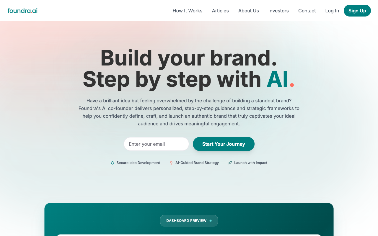 Foundra.ai - Your AI Co-Founder that helps transform ideas into successful businesses startup AI business