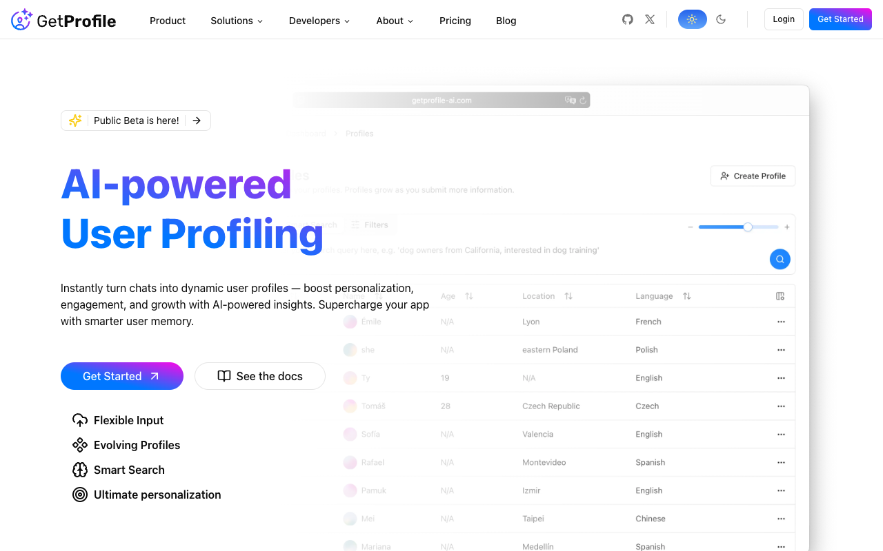 GetProfile AI：聊天秒变用户画像，AI驱动个性化体验新革命！