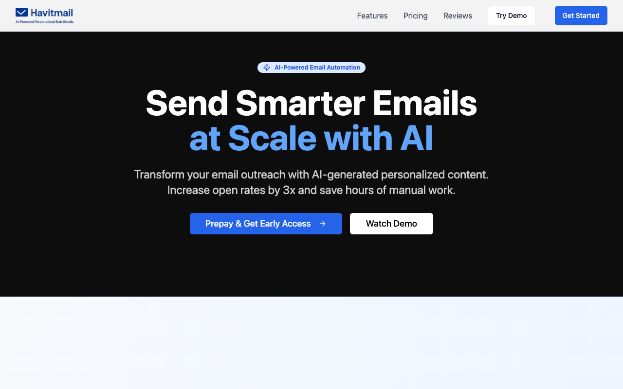 Havitmail - An AI-powered platform for sending personalized bulk emails AI email marketing