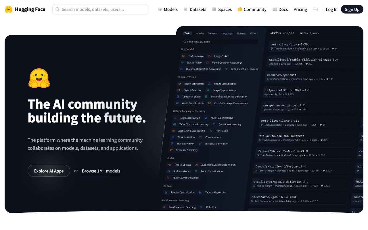 Hugging Face - The AI community advancing and democratizing artificial intelligence AI open-source community