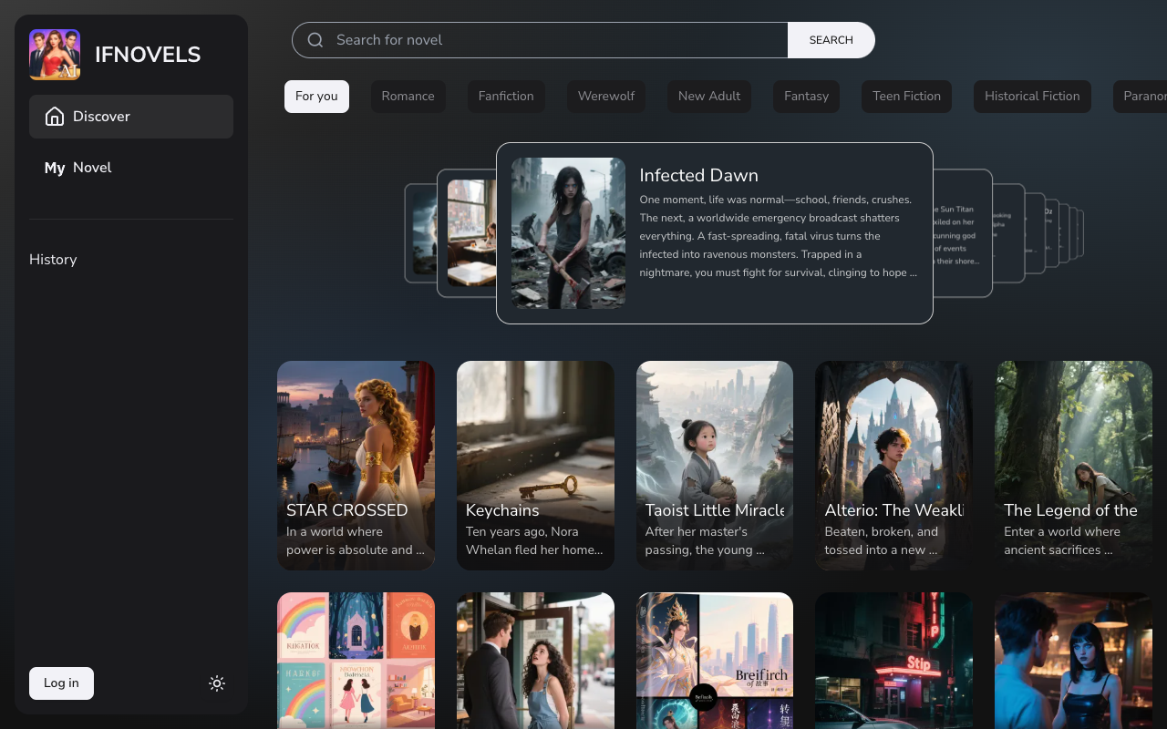 IFNovels - Shape your own adventure with dynamic AI-driven storytelling interactive-fiction storytelling AI