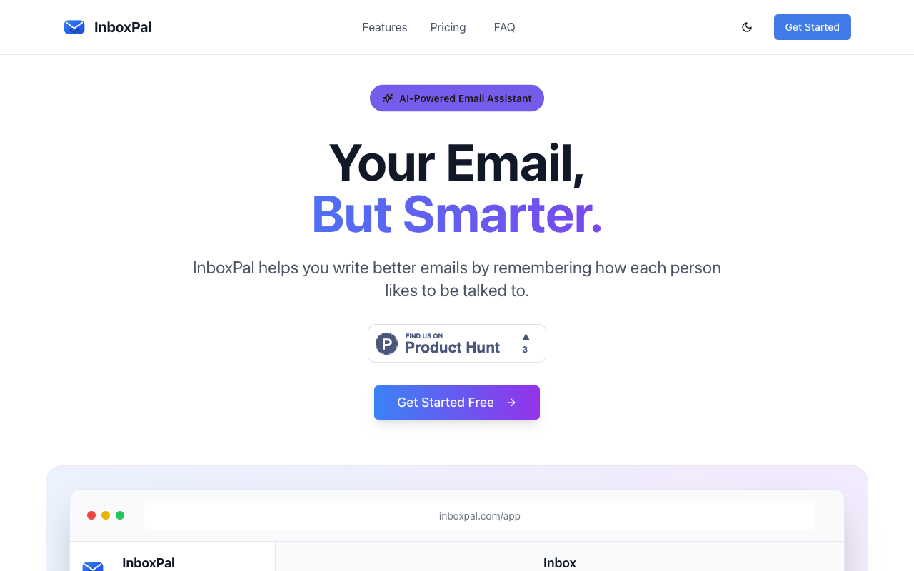 InboxPal - Your AI email assistant that remembers how you speak AI email assistant