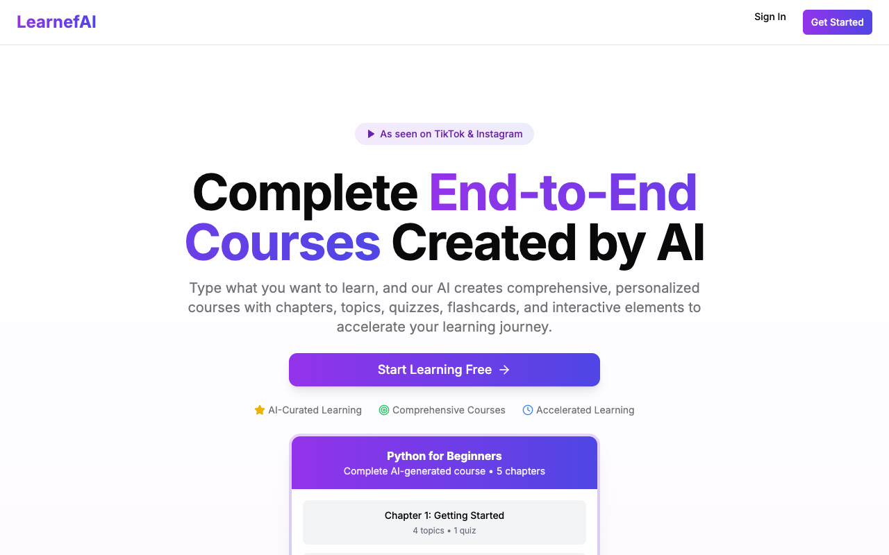 颠覆传统学习！AI智能平台LearnefAI带你高效掌握任何技能