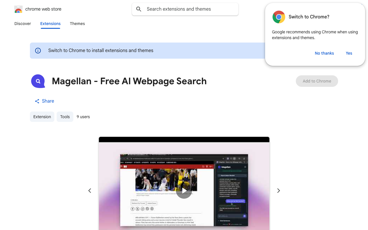 Magellan - A free AI tool that lets you chat with any webpage AI Chrome extension web-interaction