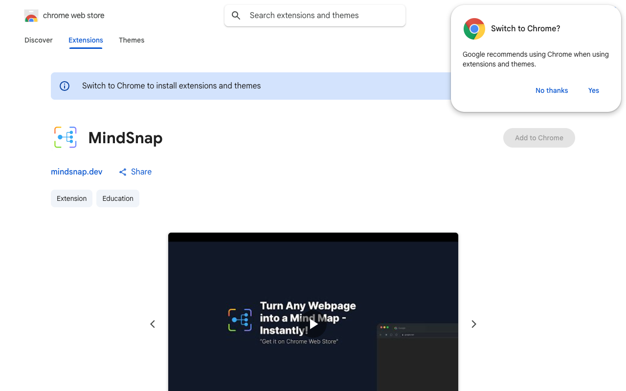 MindSnap - Instantly turn web content into interactive AI mind maps mind-mapping AI education