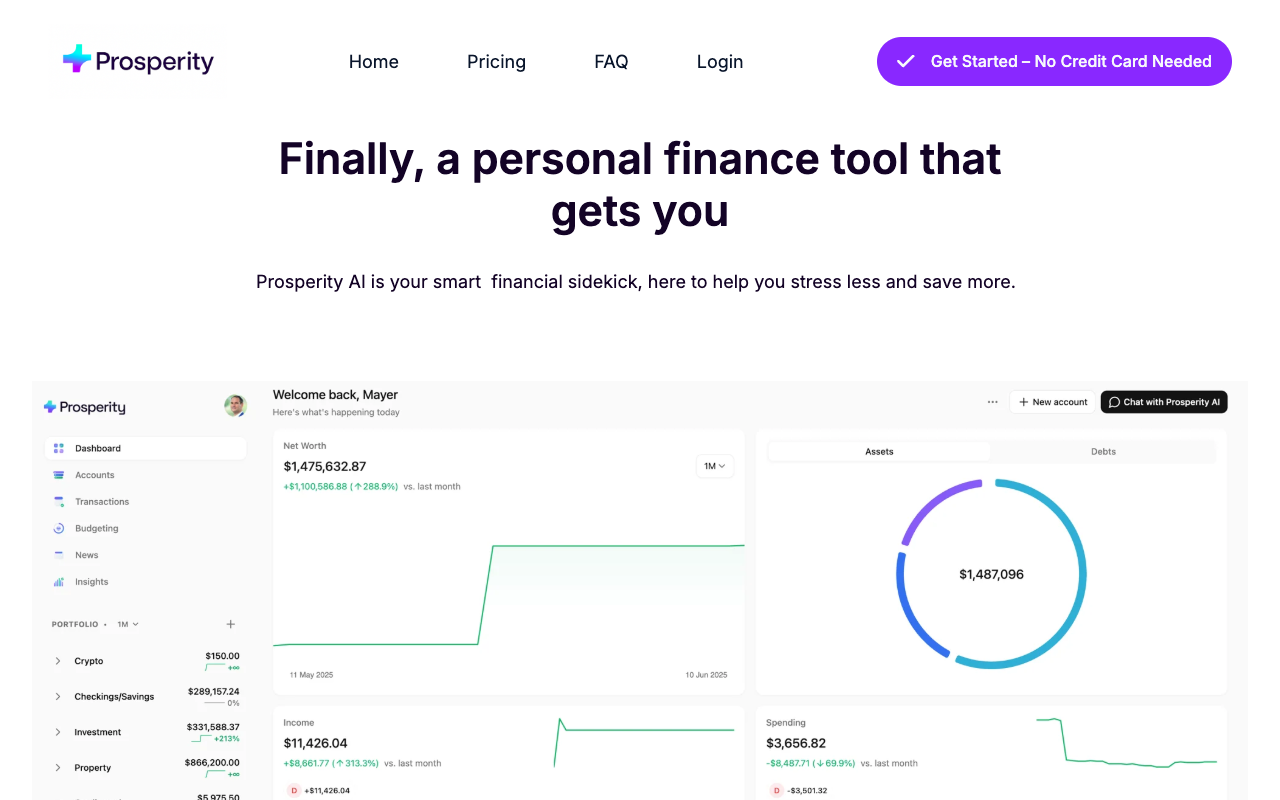 Prosperity AI：智能理财助手，轻松掌控财务未来！