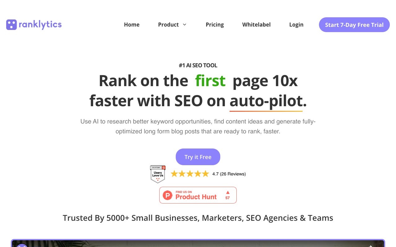 10倍速登顶搜索首页！AI神器Ranklytics助你轻松玩转SEO