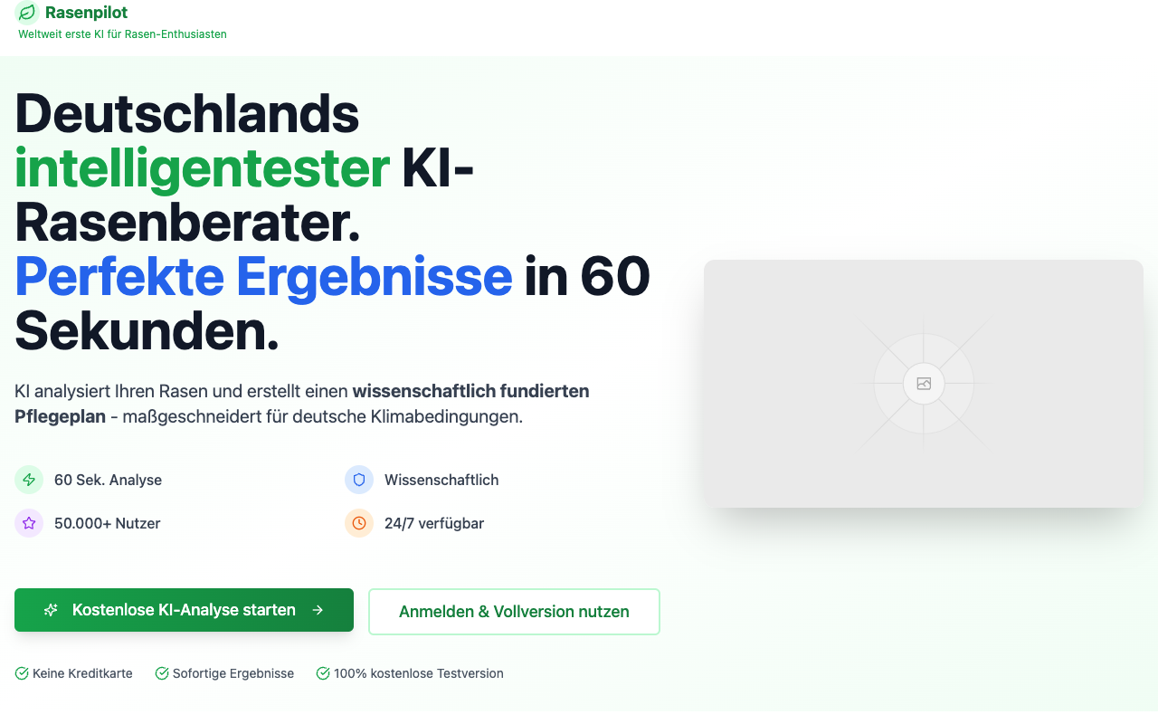 Rasenpilot - An AI lawn care assistant that analyzes your lawn from a photo lawn care AI gardening