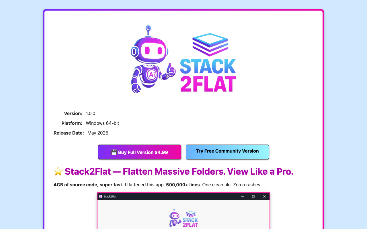 Stack2Flat - Flatten Your Codebase and Provide AI Context flattening AI code