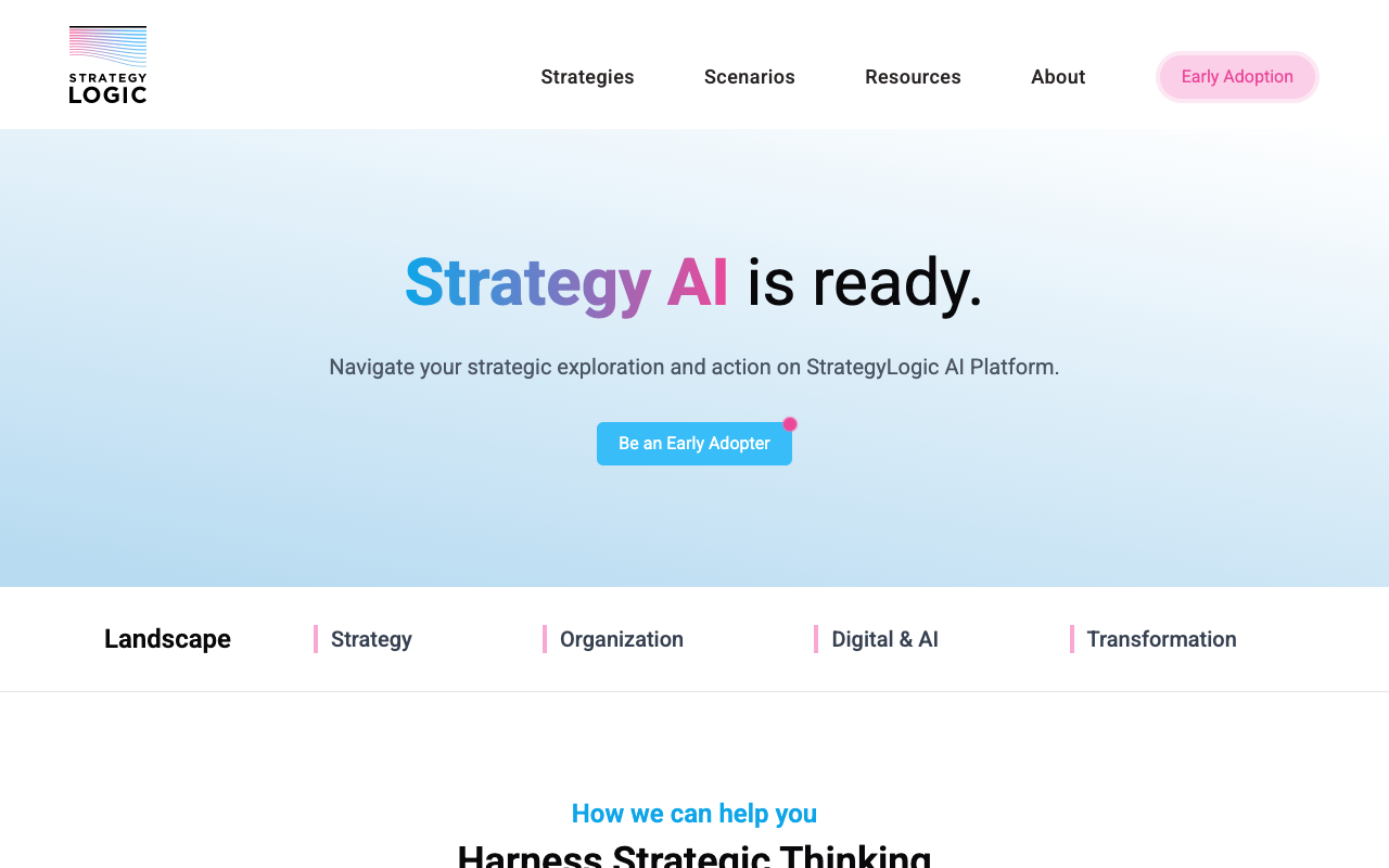 StrategyLogic AI - Empowering strategic choices under uncertainty with AI AI strategy decision-making