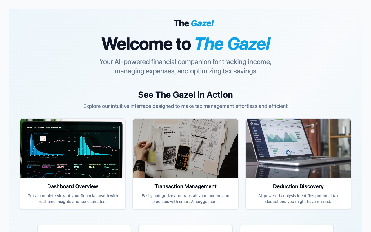 The Gazel - An AI-powered financial assistant for tax management and planning tax-management AI financial-planning