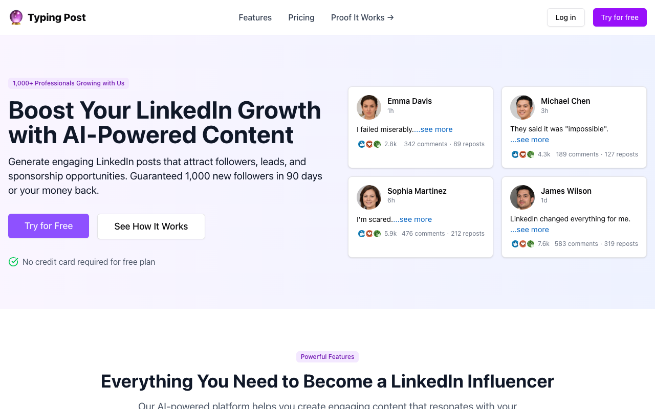 AI助力LinkedIn涨粉神器！Typing Post让你3分钟打造高互动专业帖文