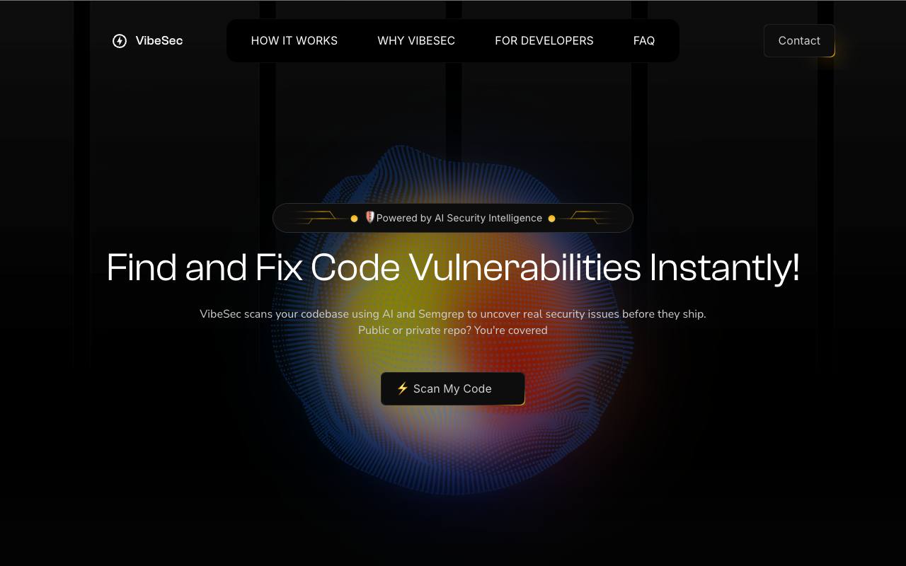 VibeSec - Your AI-powered code security copilot for instant vulnerability scanning code-security AI vulnerability-scanning