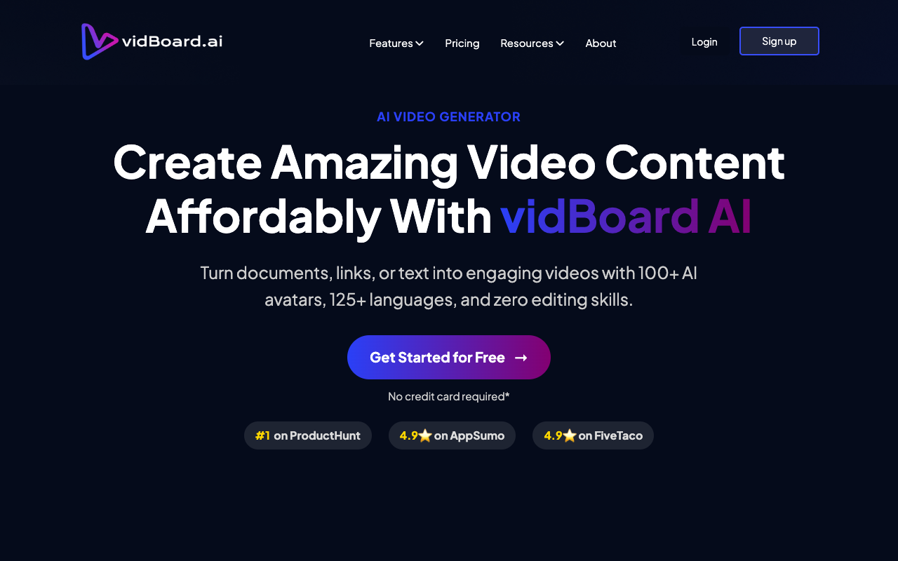 vidBoard：AI一键生成专业视频，营销人必备的效率神器！