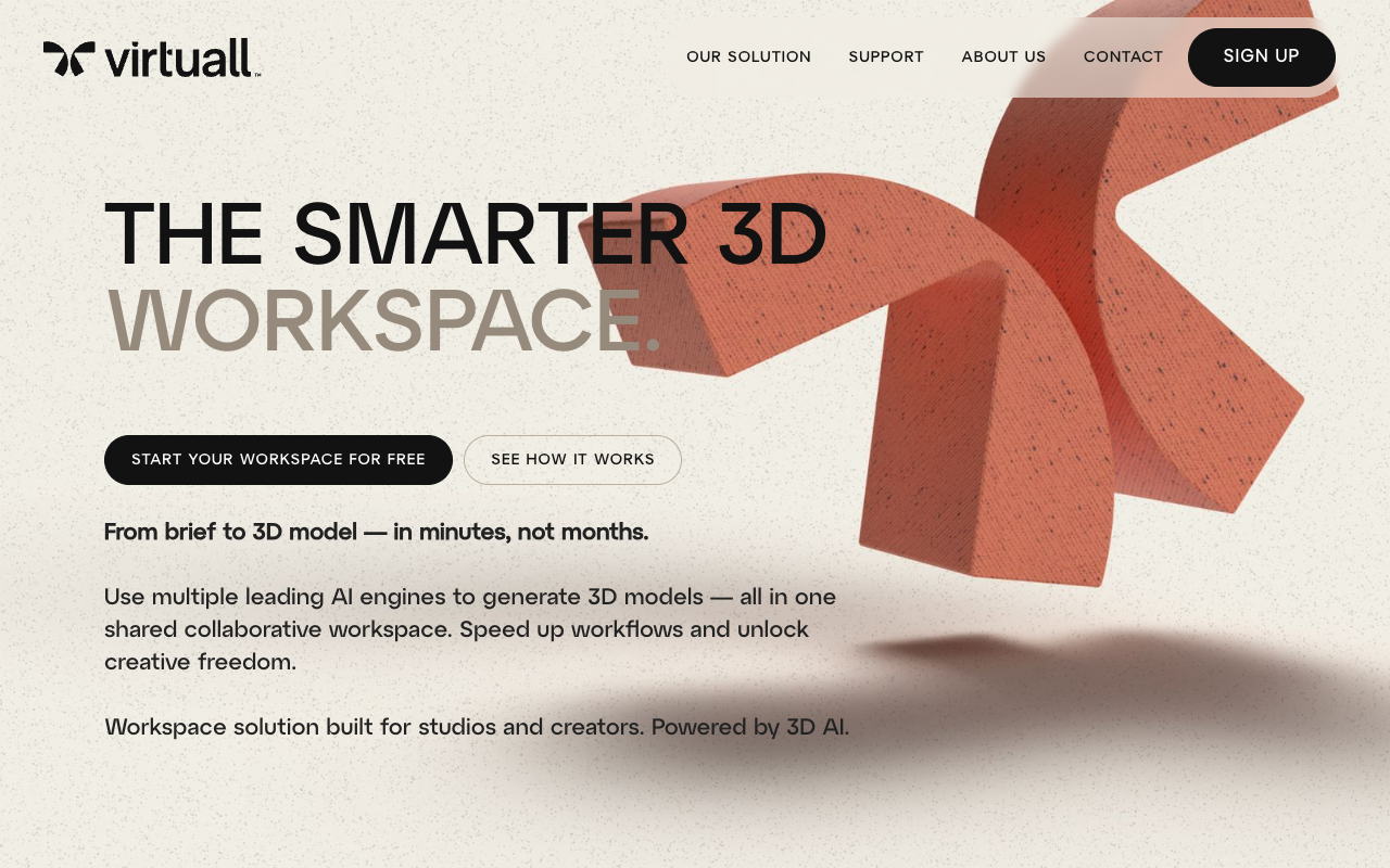 Virtuall.PRO - Bring your 3D projects to life, faster than ever 3D models AI collaboration