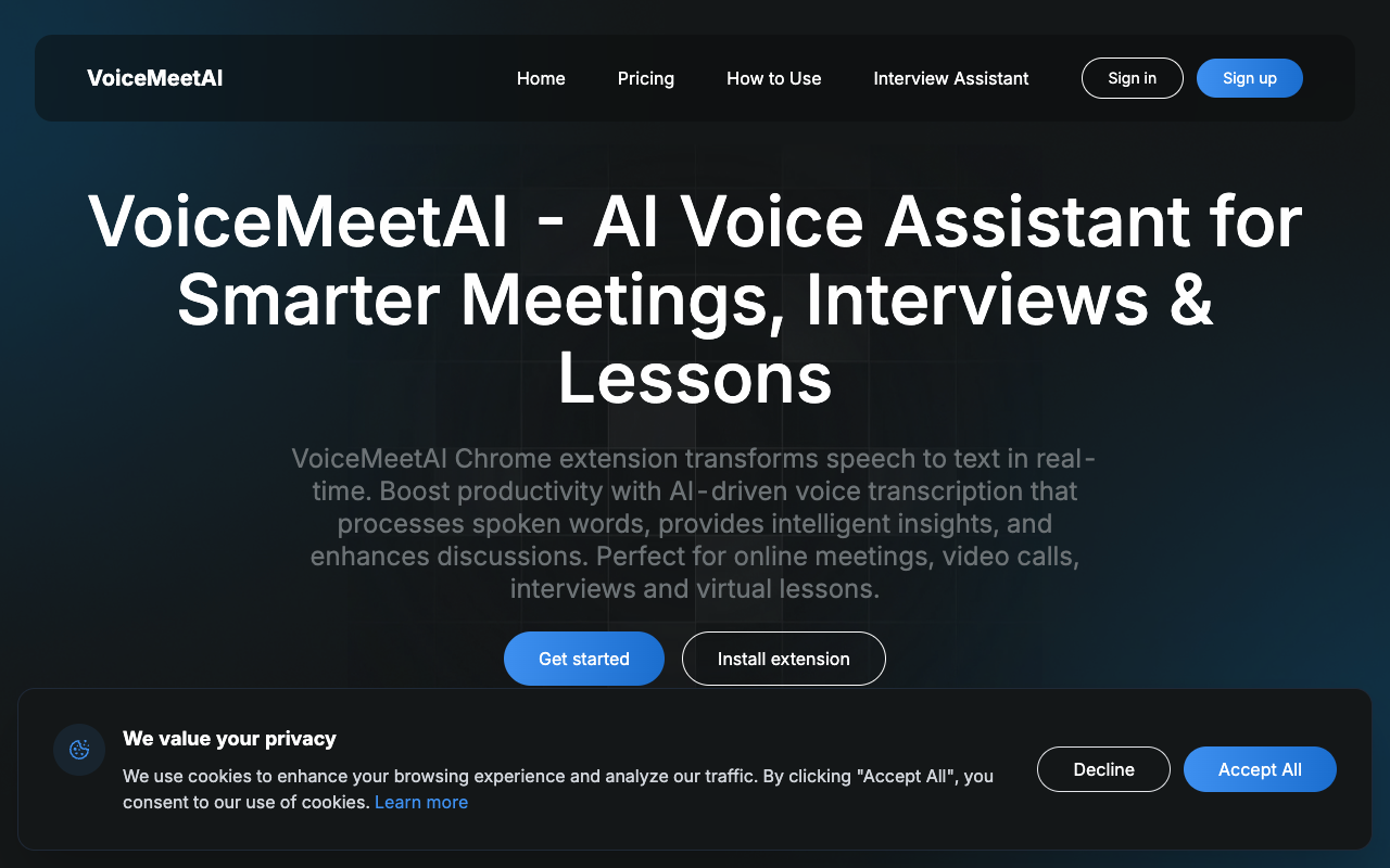 VoiceMeetAI：实时语音转文字+AI建议，在线会议效率翻倍的神器！