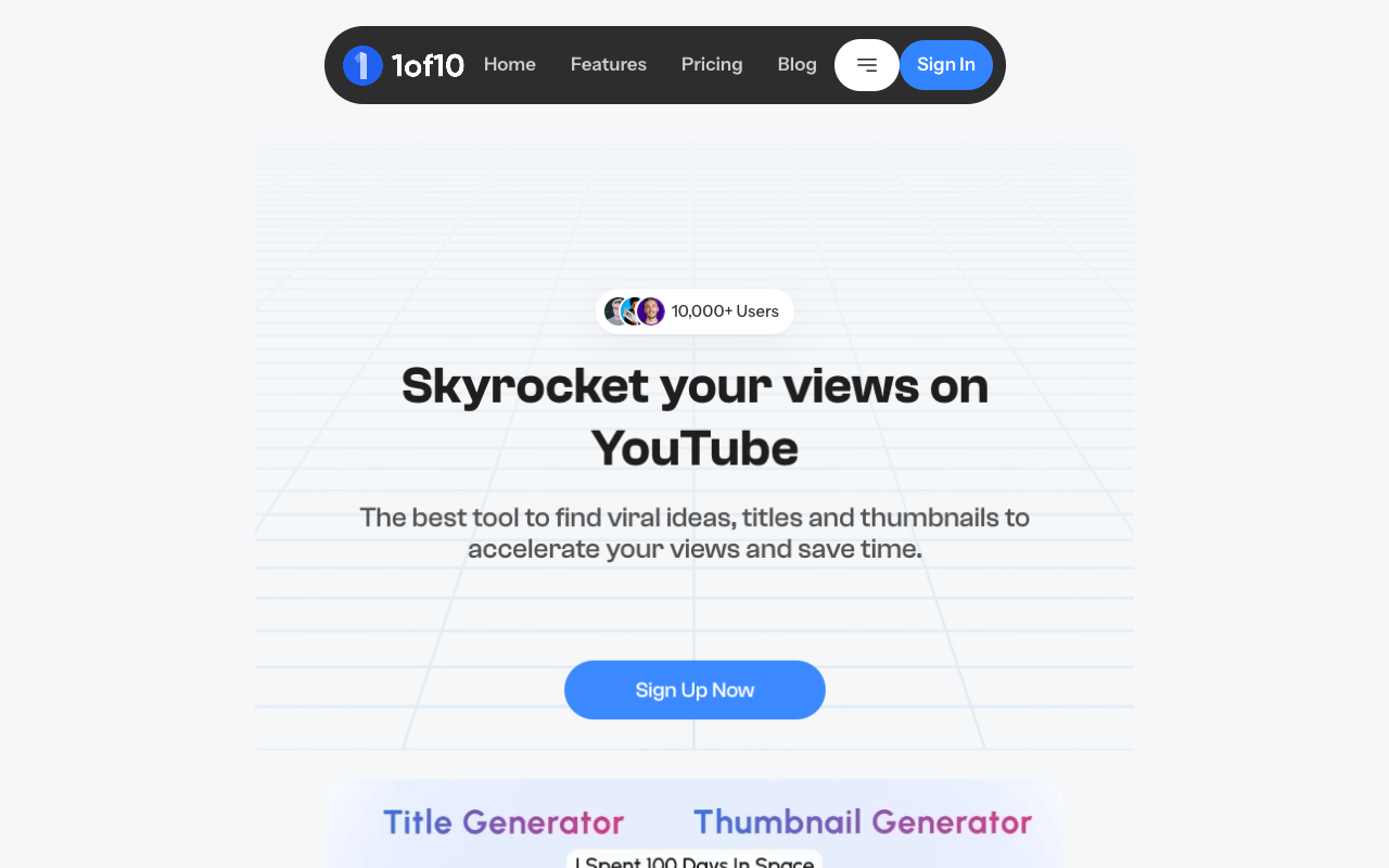 1of10 - AI Tools for YouTubers to Generate High-Quality Thumbnails and Titles in Seconds YouTube AI thumbnails