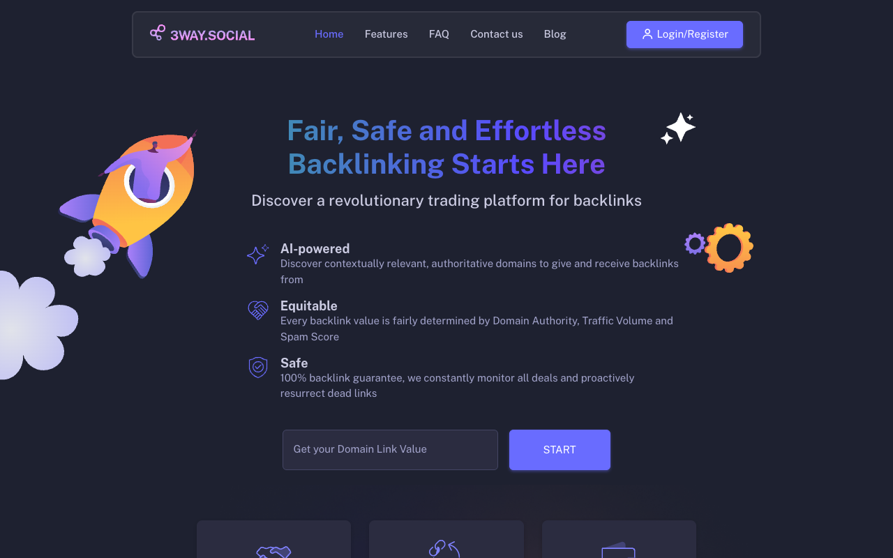 3way.Social - An AI-powered platform for discovering high-quality backlinks backlinks SEO AI