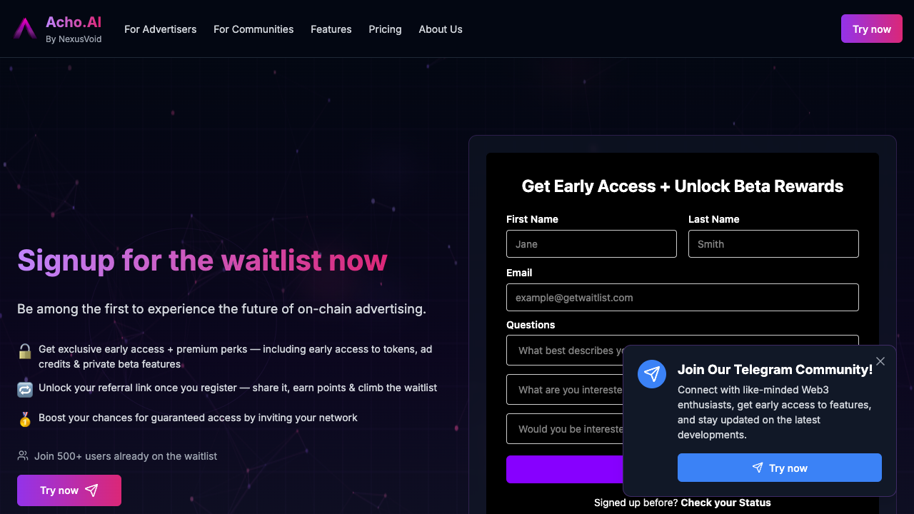 Acho AI - The smart way to advertise in Web3 AI Web3 Advertising