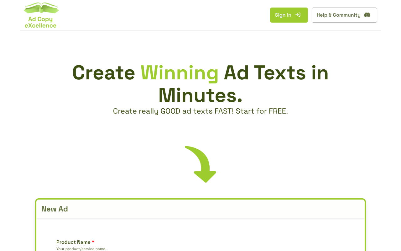 Ad Copy X - Create Winning Ad Texts in Minutes with AI advertising AI copywriting