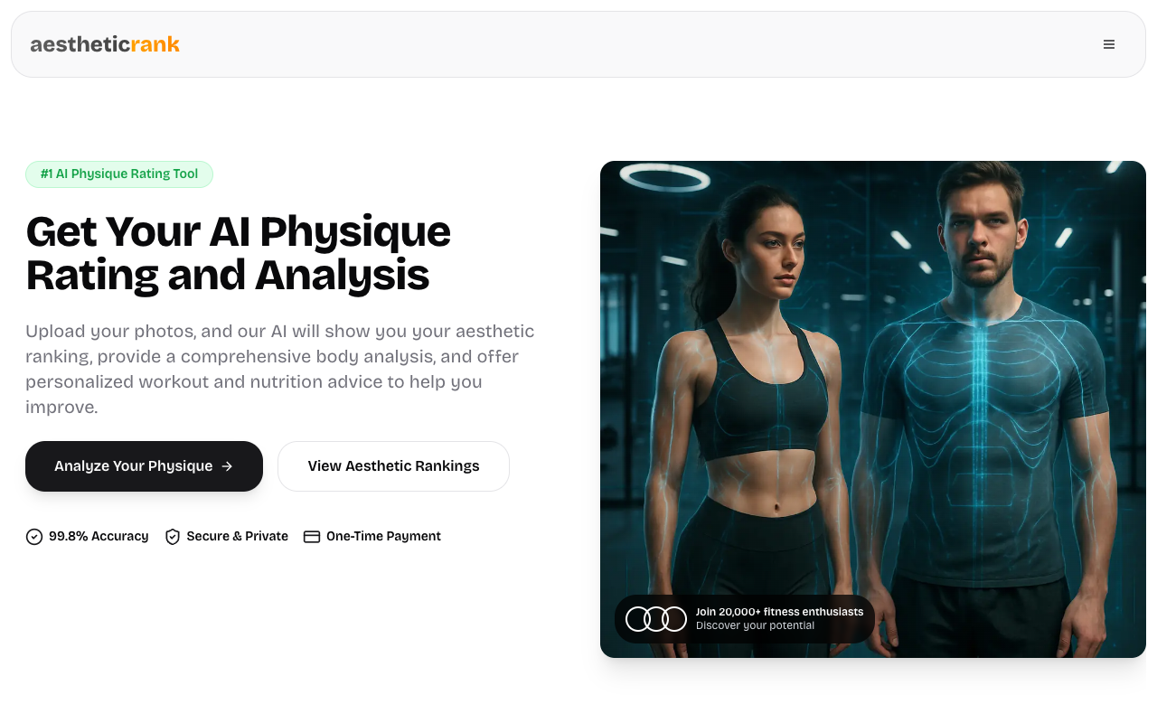 Aesthetic Rank - AI Body Analysis and Aesthetic Ranking AI Fitness