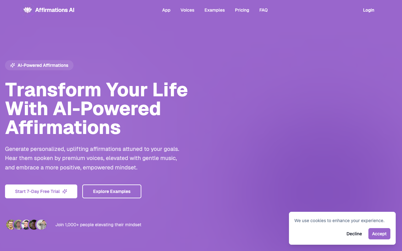 AI赋能心灵成长！Affirmations AI用智能定制 affirmations 打造积极心态