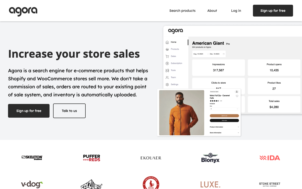 Agora Merchants - AI search engine boosting e-commerce sales AI E-commerce
