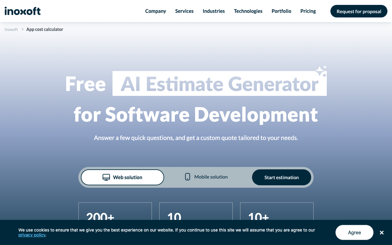 AI Estimate Generator - Calculate Your Development Budget with AI Technology AI Software Development