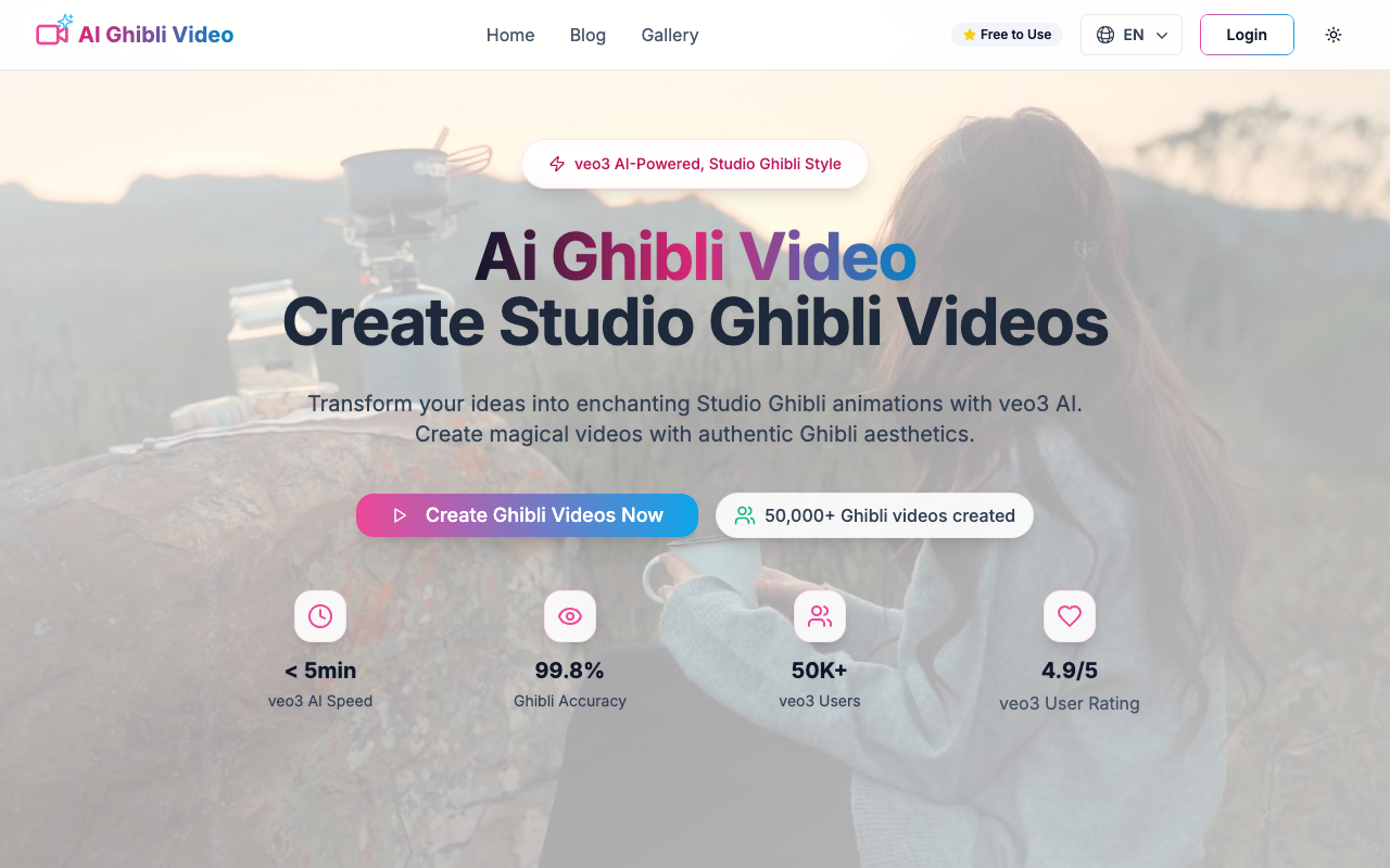 Ai Ghibli Video - Transform images and descriptions into magical Ghibli-style videos with AI Ghibli AI animation