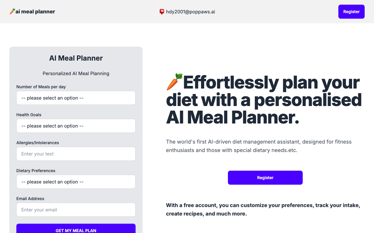 AI Meal Planner - An AI-powered diet coach that learns your needs AI meal-planning diet