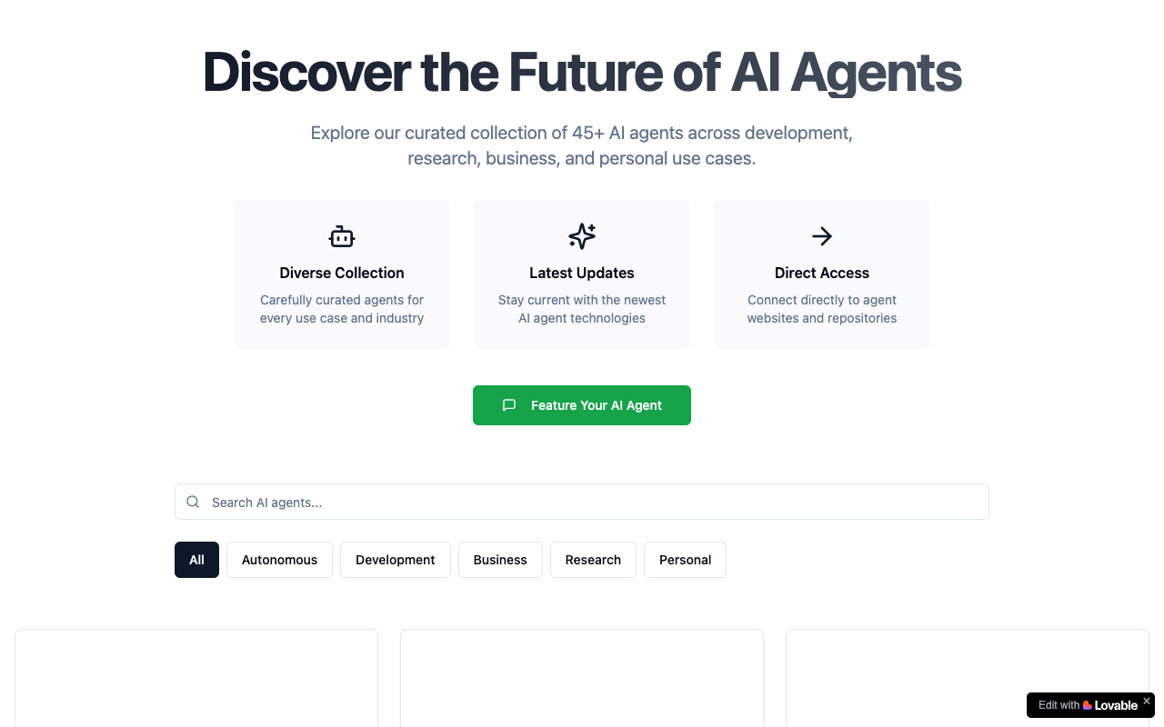 AI Agent Directory - Explore the World of AI Agents AI Technology