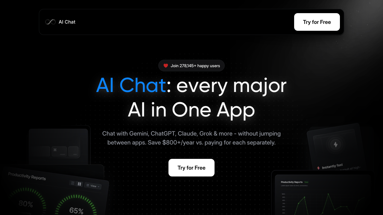 AI Chat - Access all top AI models in one app AI Technology Productivity