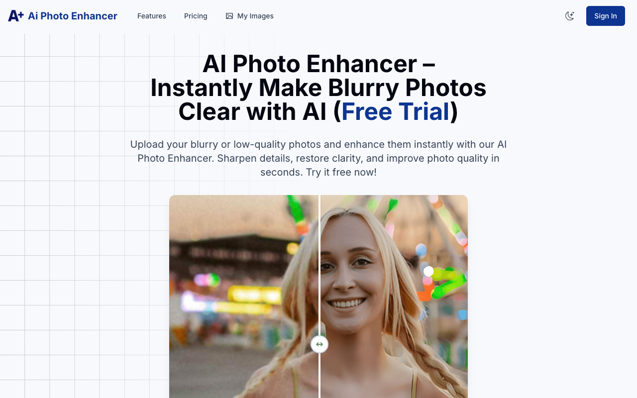 AI Photo Enhancer - Make your blurry photos clear and bright AI Photography Enhancement