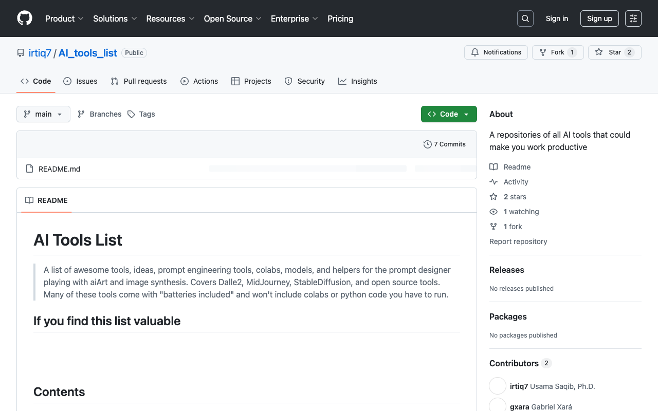 AI Tools List - A Valuable Resource for Prompt Designers and Image Synthesis Enthusiasts AI Tools Productive