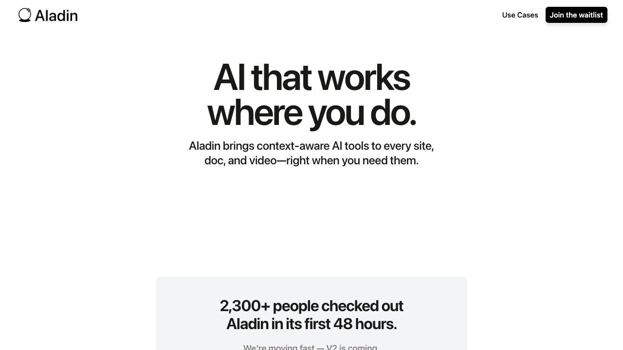 Aladin - Make your browser smarter with AI AI Productivity Browser