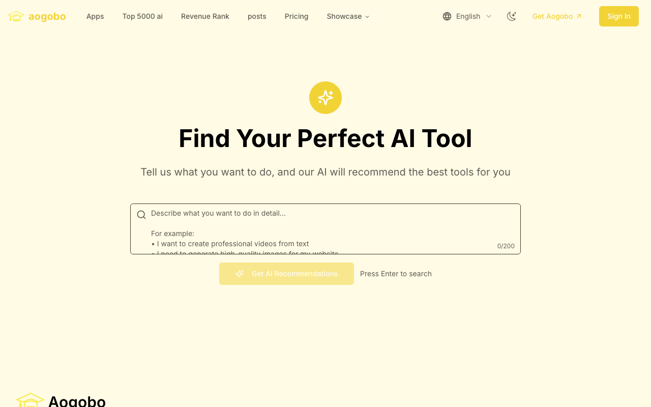 aogobo ai - Discover the best and latest AI tools and resources AI tools software